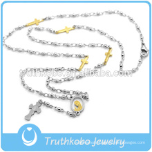 Wholesale Fashion Stainless Steel Blessed Rosary Beads Worn As Religious Cross Necklace Products